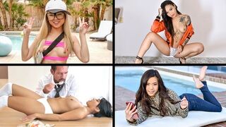 Forró ázsiai bombák válogatása: Honey Gold, Ember Snow, Vina Sky és Lulu Chu szexi kalandjai